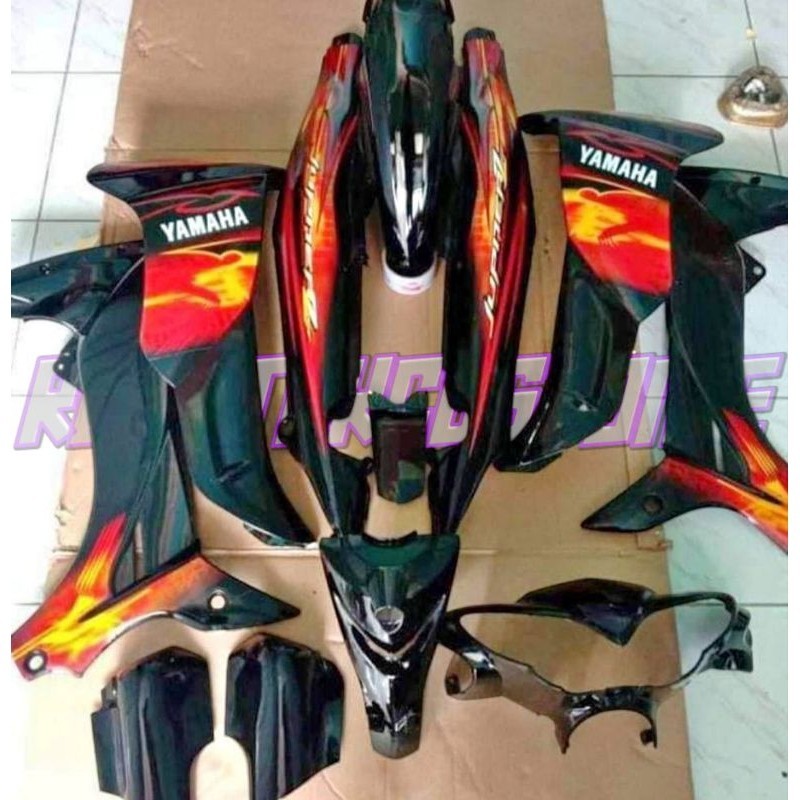 PROMO full set body halus jupiter z new burhan full hitam set stiker 2008 2009 BAHAN TEBAL MIRIP ORI