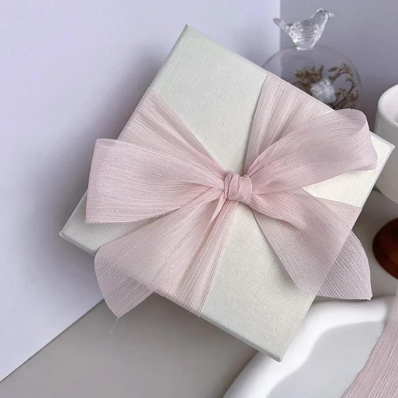 

Ribbon For diy Silver Sparkling Yarn Chiffon Wedding Wrinkle Mesh Accessories Bright Silk Wrinkle Gift Box Flower Bundle