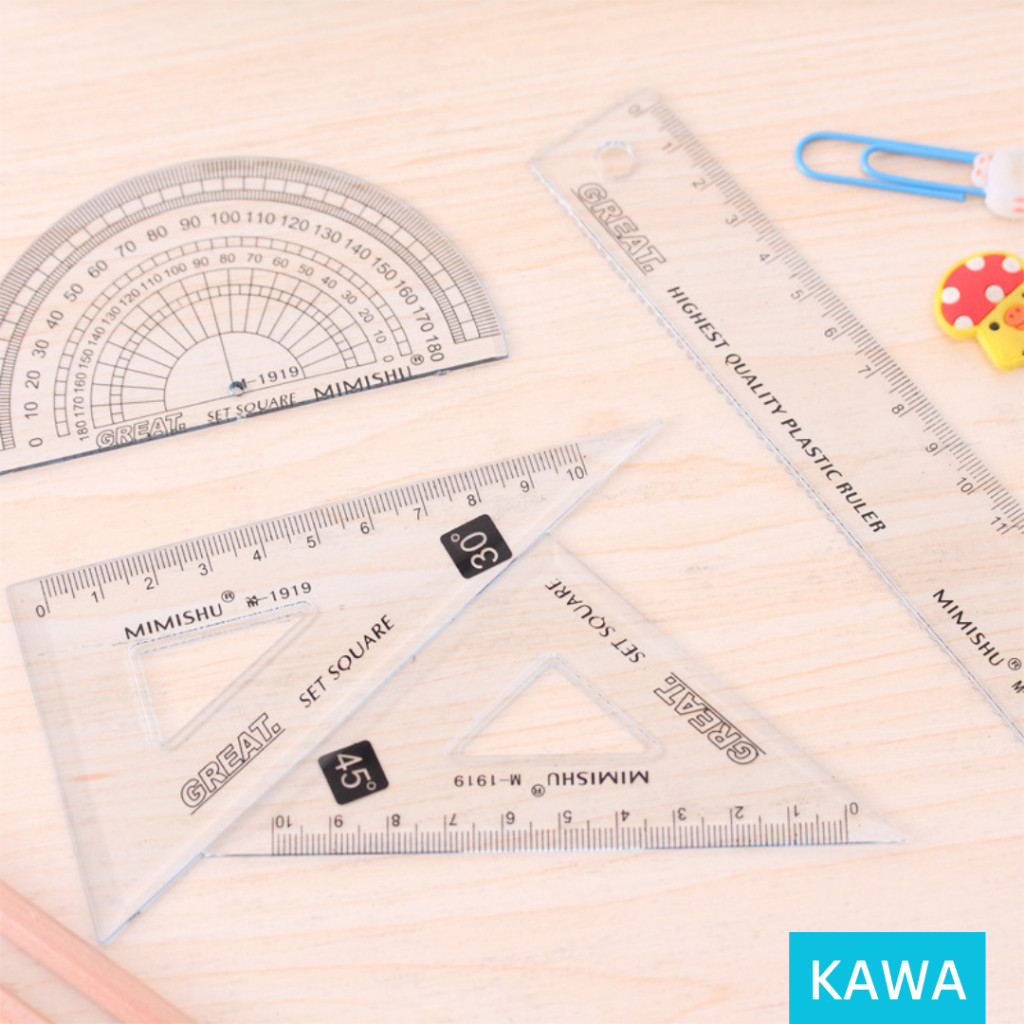 

KAWA Penggaris Set 4 In 1 Komplit Ruler Lengkap Estetik Aesthetic Garisan MO