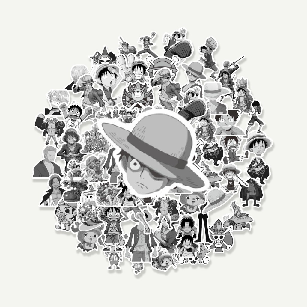 

Sticker Pack Stiker Anime One Piece B&W | Sticker TUMBLR | Stiker LAPTOP KOPER HELM