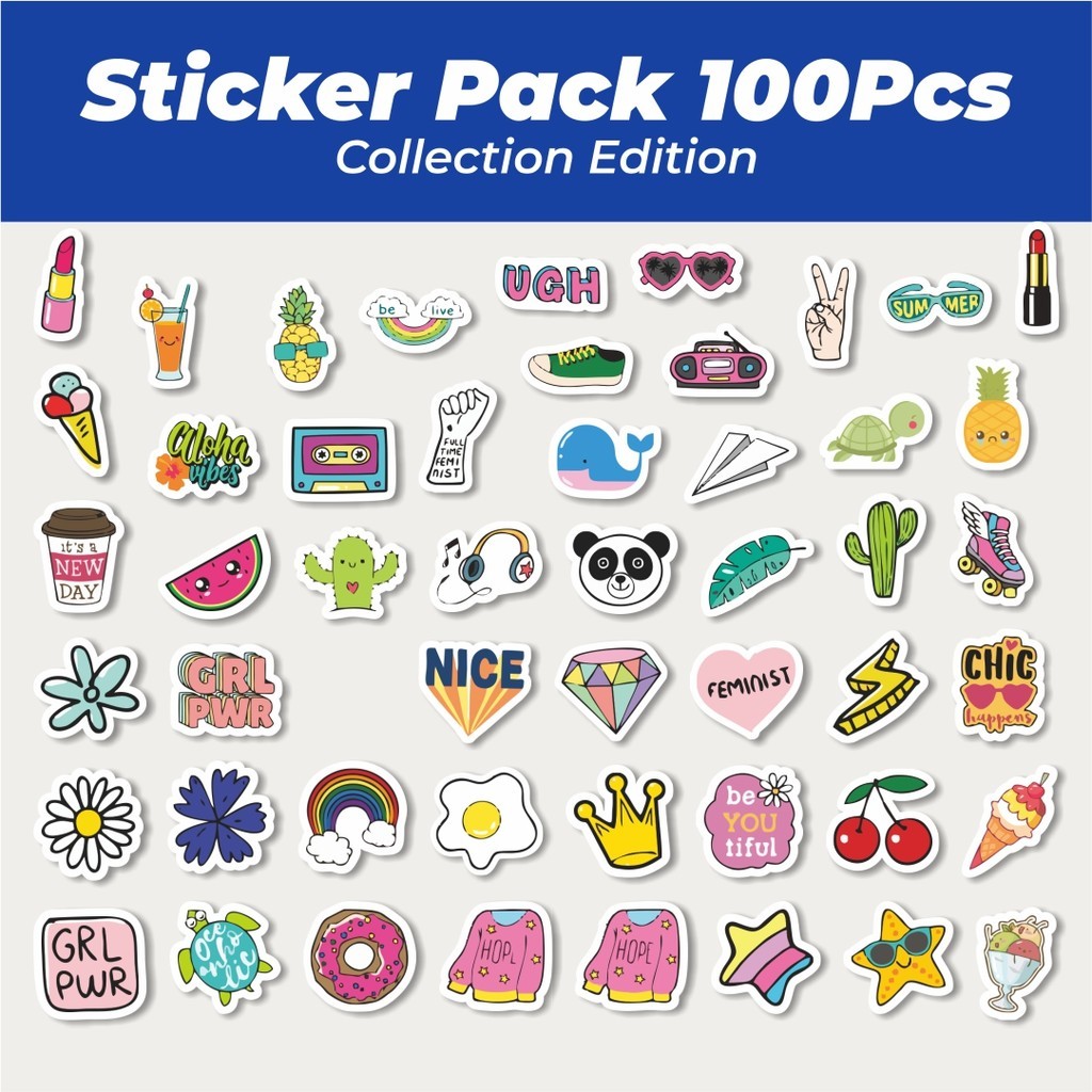 

Hot Stiker VSCO Girls & Boys Lucu Anti Air Stikers Berperekat Waterproof Sticker Decal Buat Motor Helm Buku Journal Koper Casing HP Laptop Botol Minum
