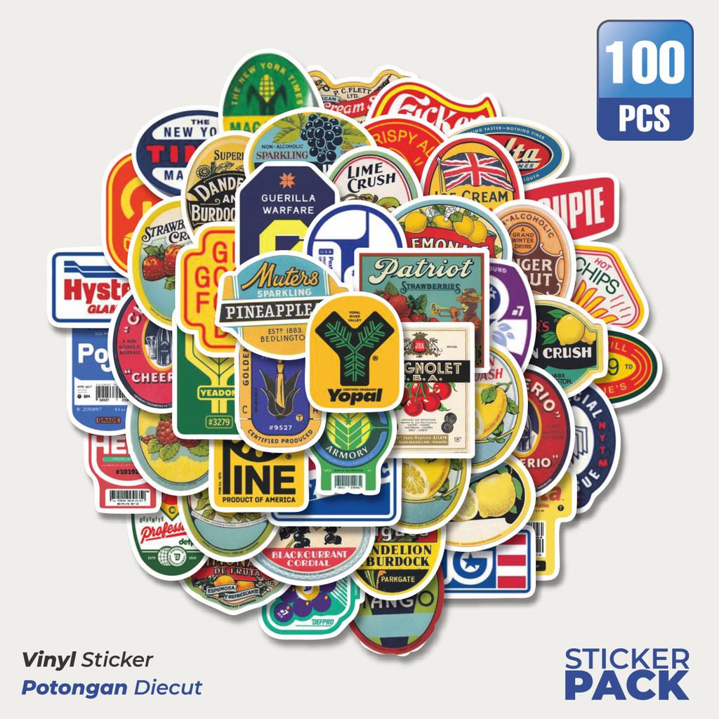 

Stiker Vinyl Stiker Label Vintage [Label Antik] Waterproof Aesthetic- Untuk Laptop, Motor, dan Helm - Paper Stationery Pack