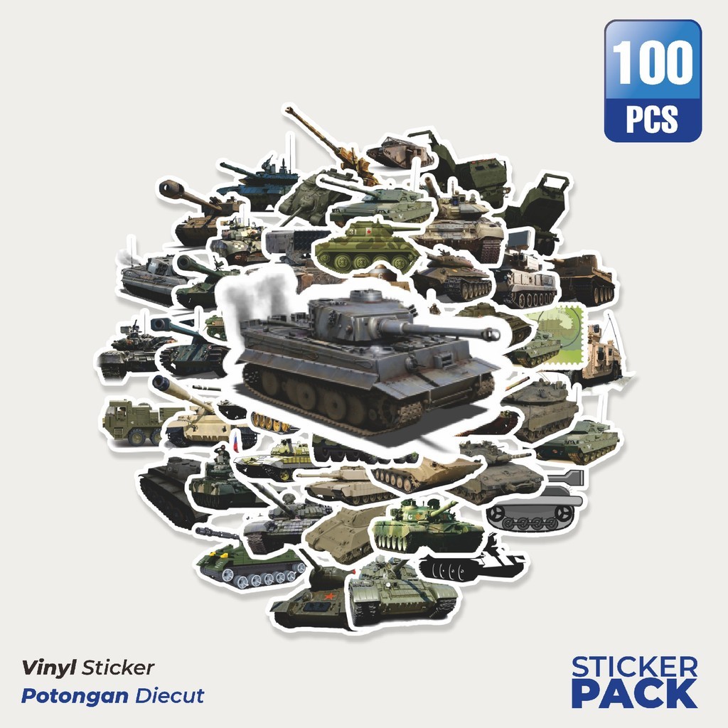 

MURAH 100 PCS Stiker Mobil Tank Waterproof Aesthetic- Untuk Laptop, Motor, dan Helm - Paper Stationery Pack