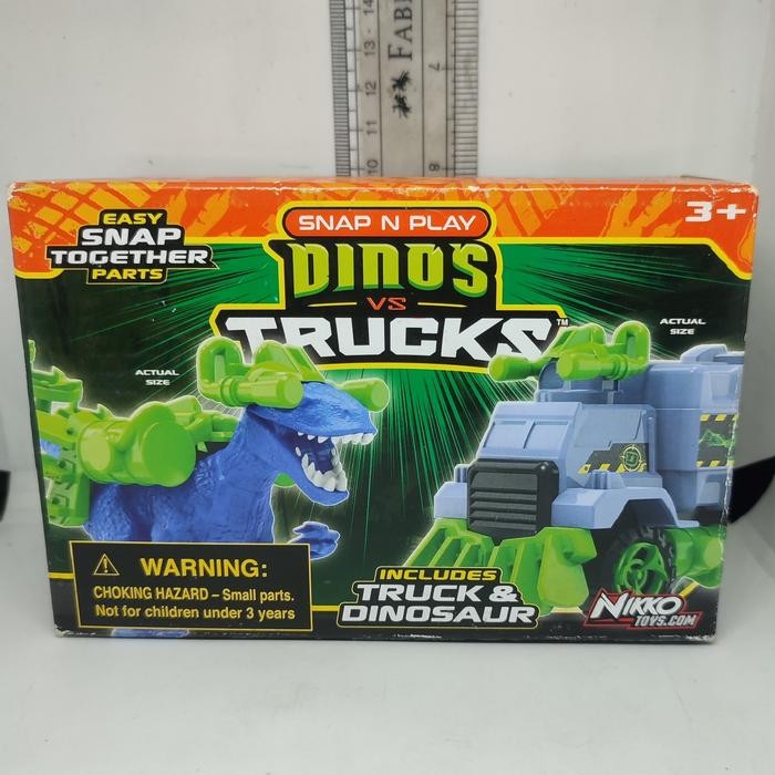 AKO,,, Mainan Anak Snap n Play Dinos VS Trucks VelociRaptor Ori Nikko Toys 2ND