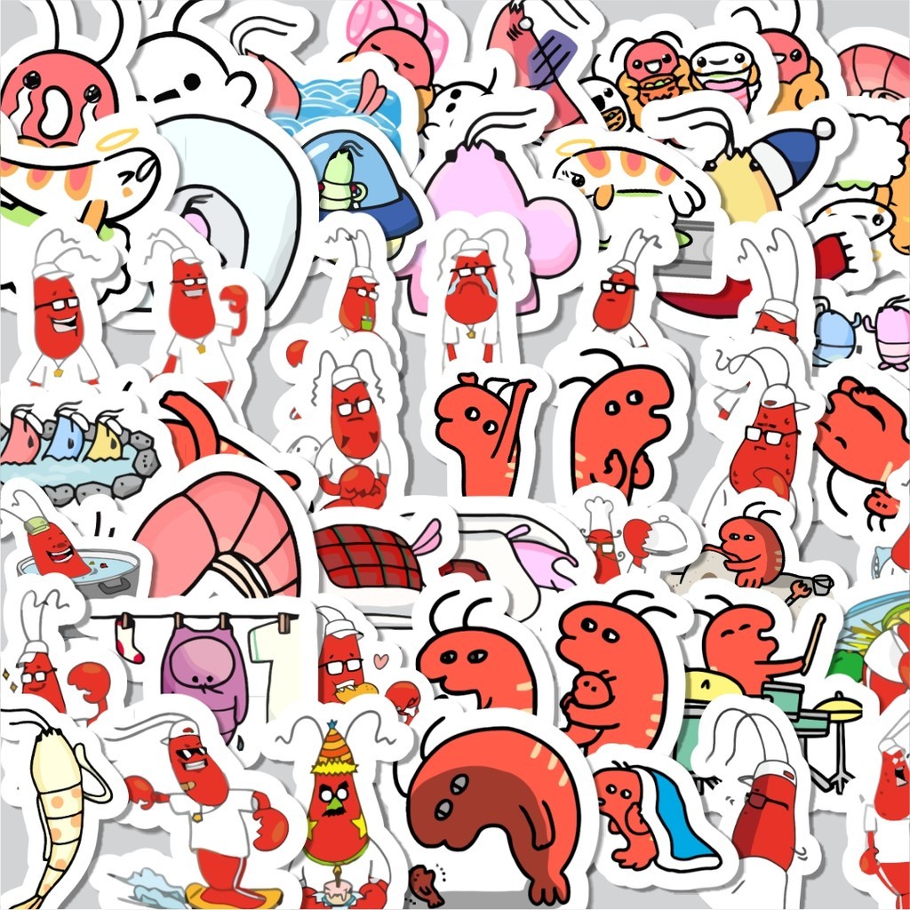 

Stiker Cutting Pack Hewan Udang Isi 100Pcs Series Aesthetic Lucu Keren Untuk Koper Bahan Vynil