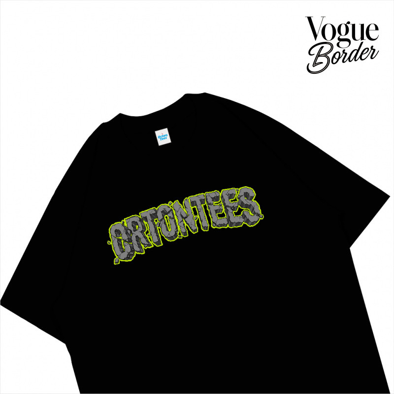 VOGUE BORDER ORTONTEES WALL KAOS  HITAM T-Shirt Pria Wanita Premium Cotton 24s Kaos Street Wear Dist