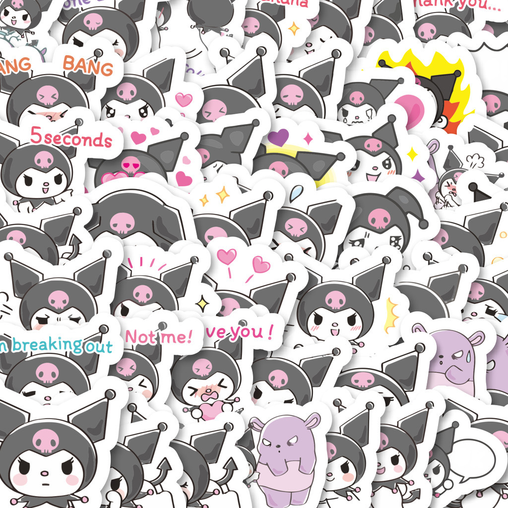 

Stiker Cutting Pack Stiker Kartun Kuromi Versi 2 Isi 100Pcs Series Aesthetic Lucu Keren Untuk Koper Bahan Vynil