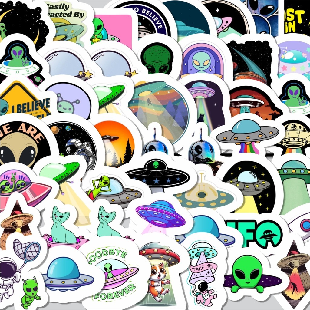 

Stiker Cutting Pack Stiker UFO Isi 100Pcs Series Aesthetic Lucu Keren Untuk Koper Bahan Vynil