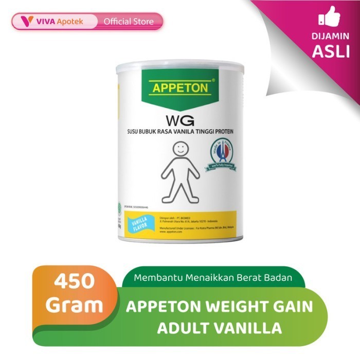 

Appeton Weight Gain Adult Vanilla Susu Penambah Berat Badan - 450Gr