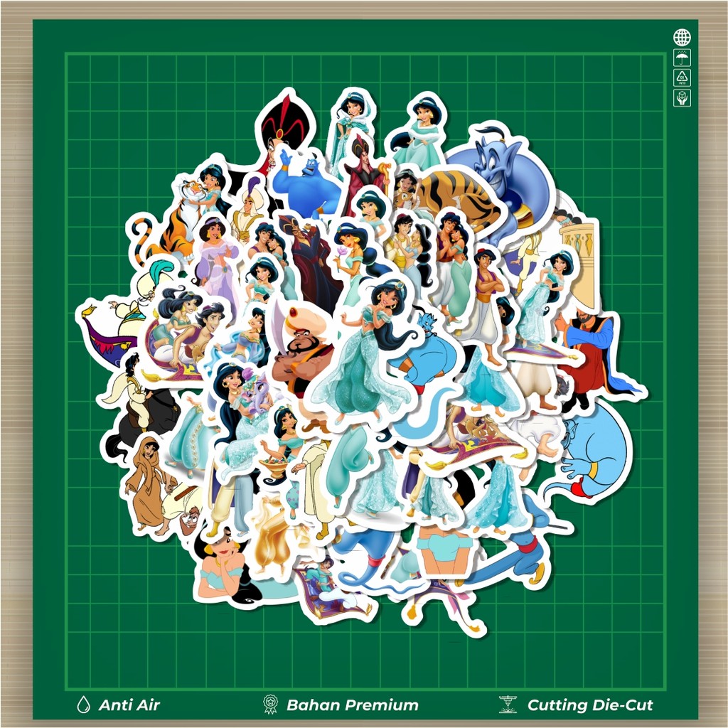 

HOT 50 PCS STIKER Sticker Kartun Aladdin Sticker Stiker Fashion Cars Decal Dingin Kartu Album Custom Vinyl Anti Air- Sticker Aesthetic Buku Journal Koper Casing HP Tablet Laptop Helm Motor Botol Minum