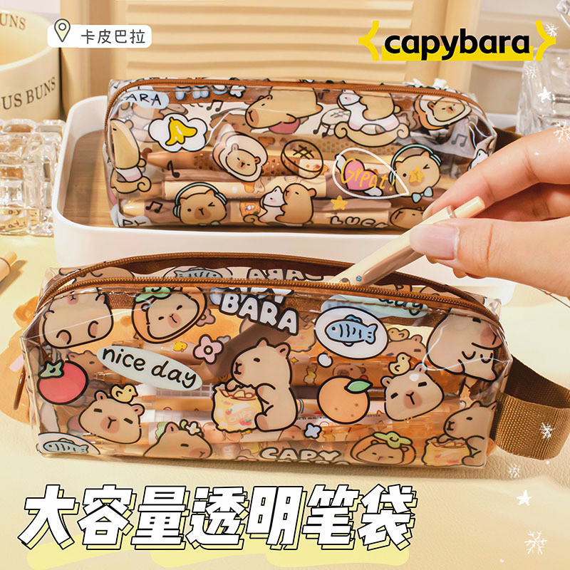 

Kawaii Capybara Pencil Cases Large Capacity Pen Bag Cute Pencil Pouch Box Office Students Organizer School Stationery Supplies