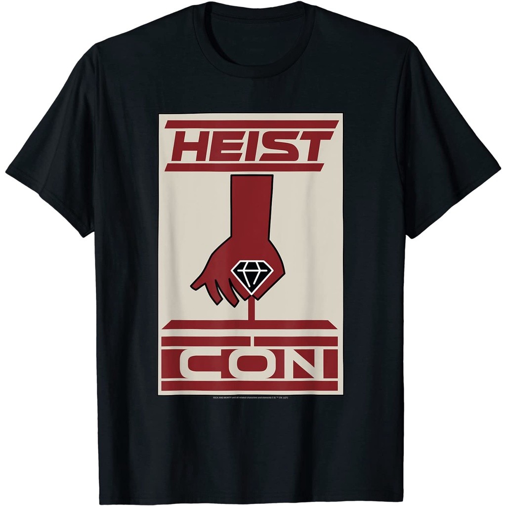 COD Baju Kaos Rick and Morty Heist Con Logo T-Shirt Lembut Tebal Premium