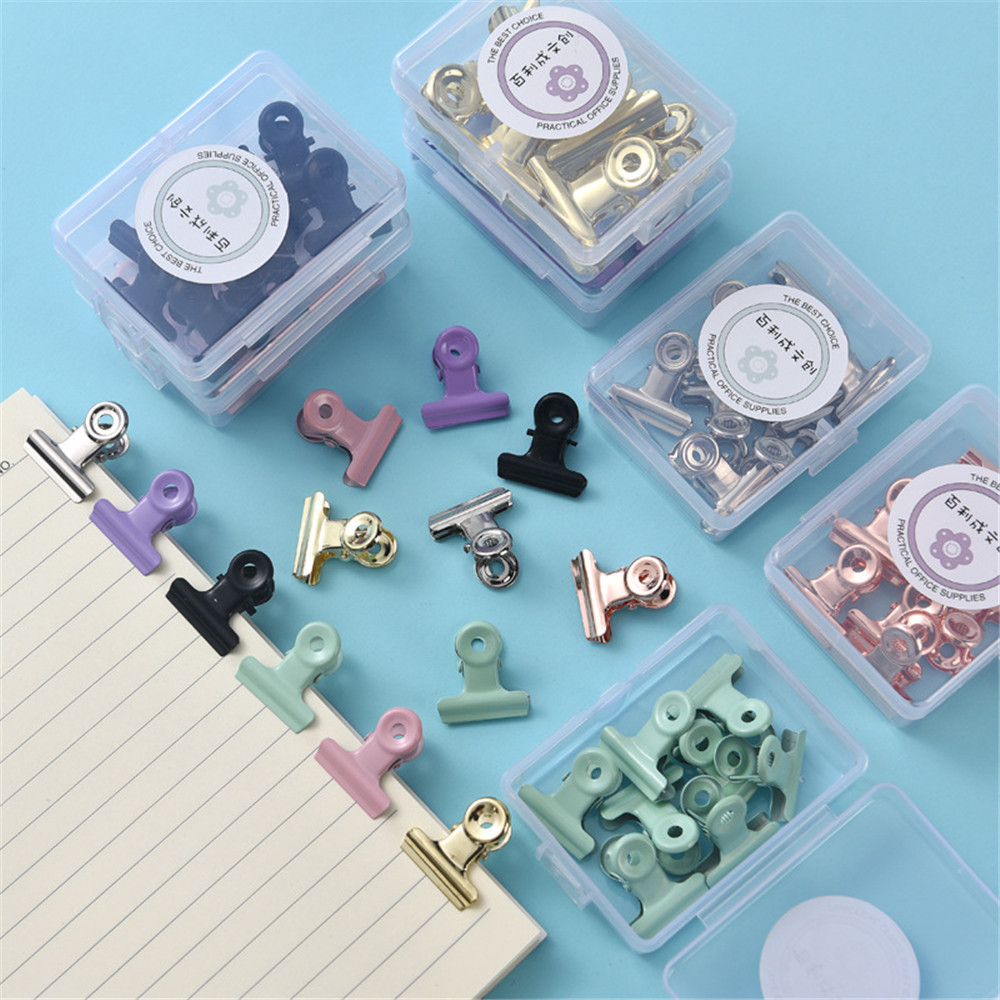 

8pcs/Boxs 22mm small pink Paper Clip Cute Girls Metal Binder Clips For Book Decorative Clip Notes Letter Binding Clips