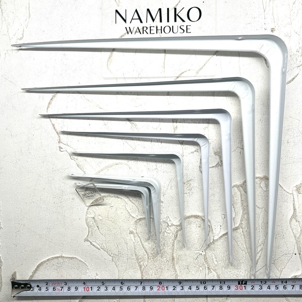 GROSIR 12 set siku rak dinding putih 3 - 14 inch NAMIKO WAREHOUSE