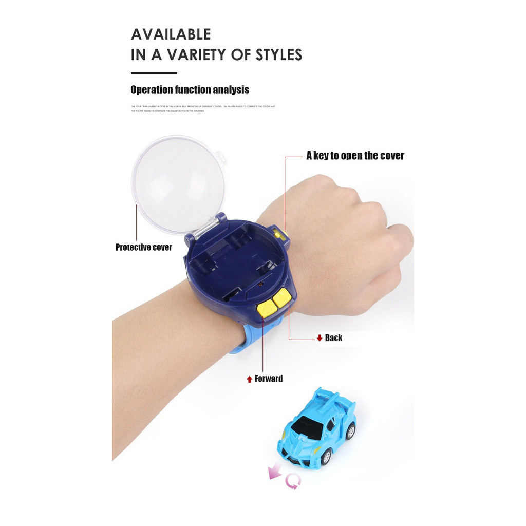 2024 New Mini Remote Control Car Watch Toy, 2.4 GHz Cartoon Remote Control Watch Racing Car, USB Cha