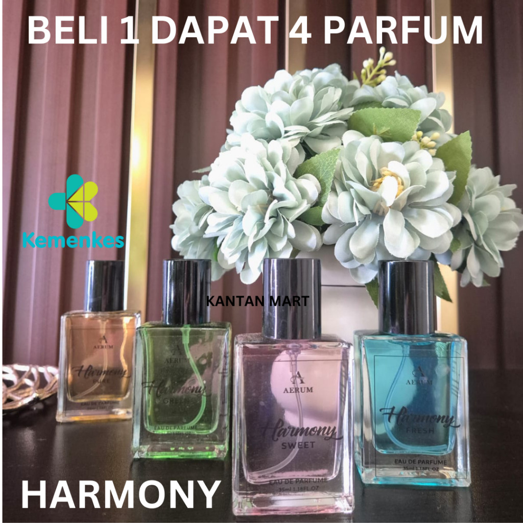 [FUKU] BELI 1 DAPAT 4 PARFUM VIRAL HARMONY SWEET/PURE/GREEN/FRESH PARFUM WANITA DAN PRIA WANGI TAHAN