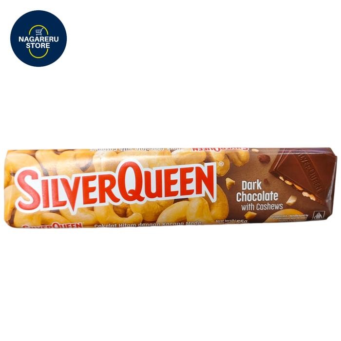 

Silver quenn dark chocolate with cashews (coklat hitam dengan kacang med) 55gr