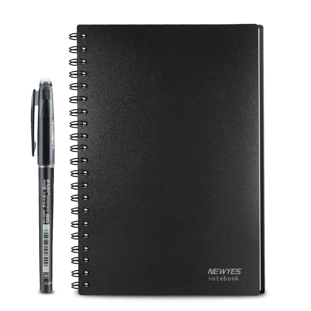 

A6 Reusable Erasable Notebook black notebook Microwave Wave Cloud Erase Notepad Note Pad Lined With Pen save paper