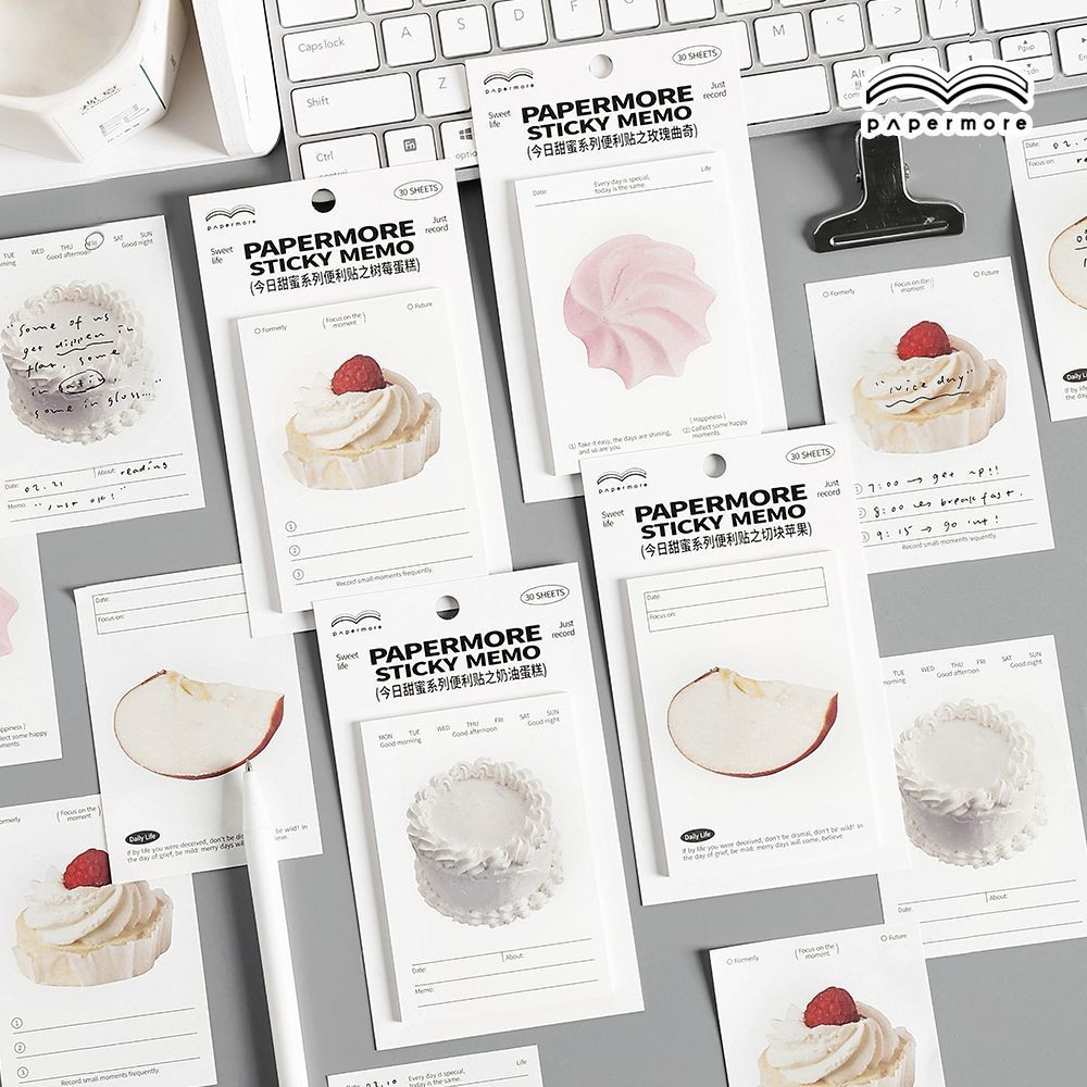 

30sheets Today's Sweet sticky notes Notes Fruit cake shaped student message notes