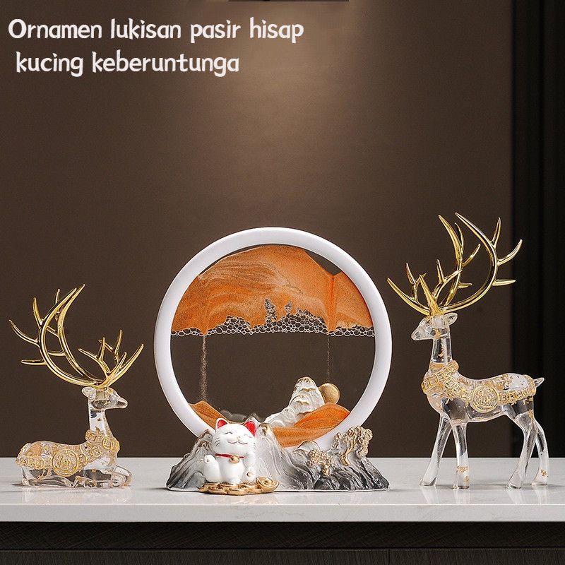 Ornamen Lukisan Pasir Hisap Kucing Keberuntunga Pasir Ornamen Ornamen Rumah Aksesoris Rumah Pintu