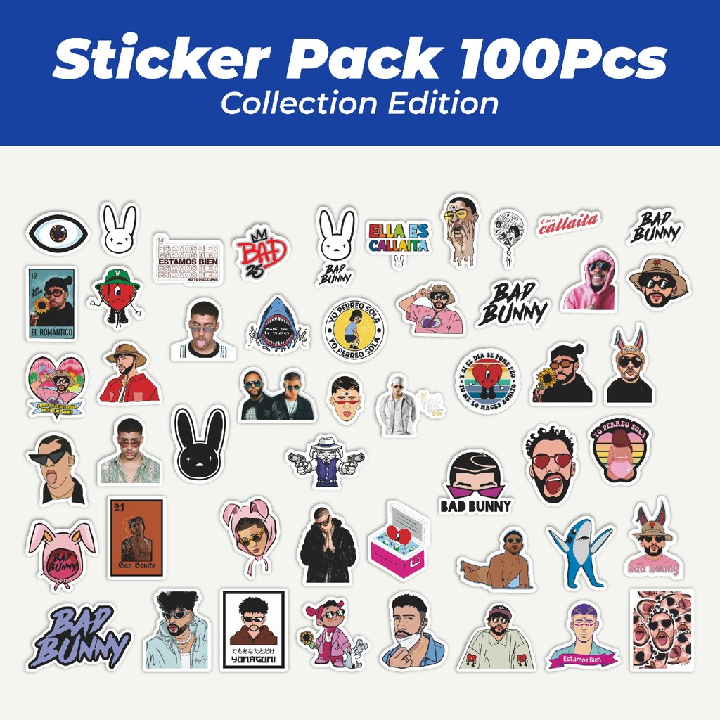 

Hot Stiker Bad Bunny Series [Seri Kelinci Buruk] Lucu Anti Air Stikers Berperekat Waterproof Sticker Decal Buat Motor Helm Buku Journal Koper Casing HP Laptop Botol Minum