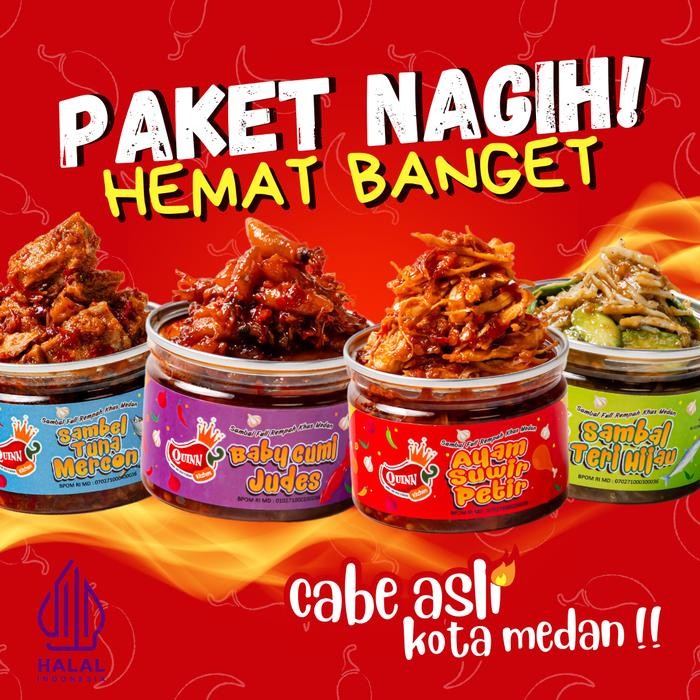 

Sambal Pedas Quinn Kitchen Paket Nagih Isi 4 - 150g - Opsi1