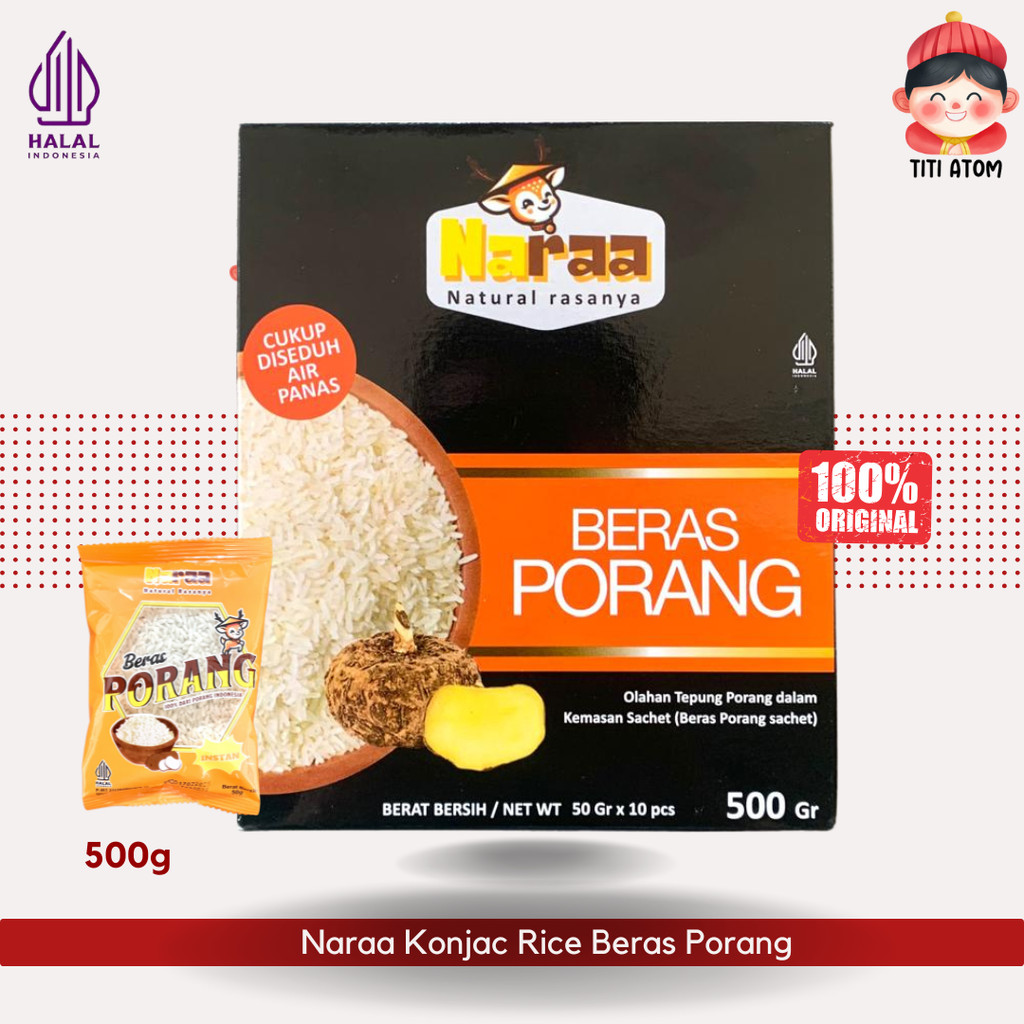 

Naraa Beras Porang Konjac Rice Instan BOX 500g 10x50g