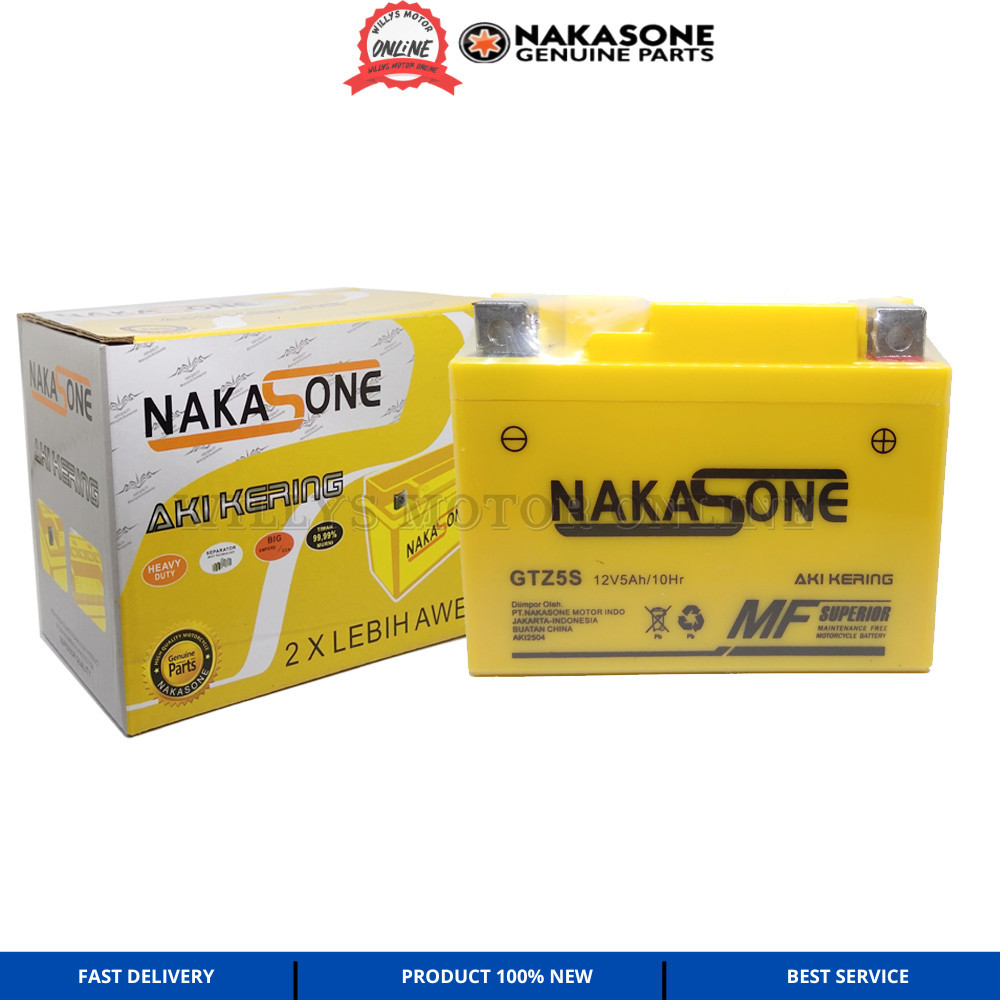 AKI GTZ5S-MF NAKASONE Accu Aki kering motor beat karisma vario karbu scoopy karbu