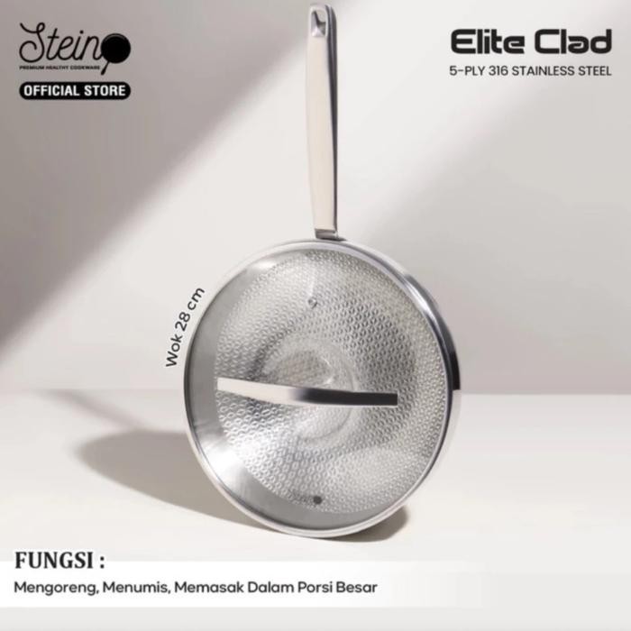 STEIN Cookware Elite Clad Wok Stainless Anti Lengket