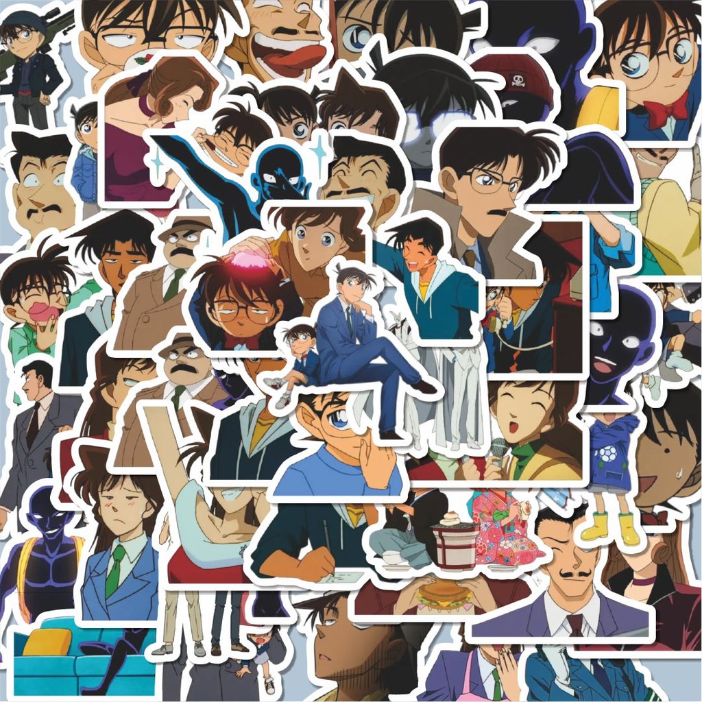 

100PCS Lucu Stiker Anime Detective Conan Stiker Aesthetic Stiker Anti Air Stikers Berperekat Waterproof sticker decal buat Motor Helm Buku Journal Koper Casing HP Laptop Botol Minum Hadiah anak