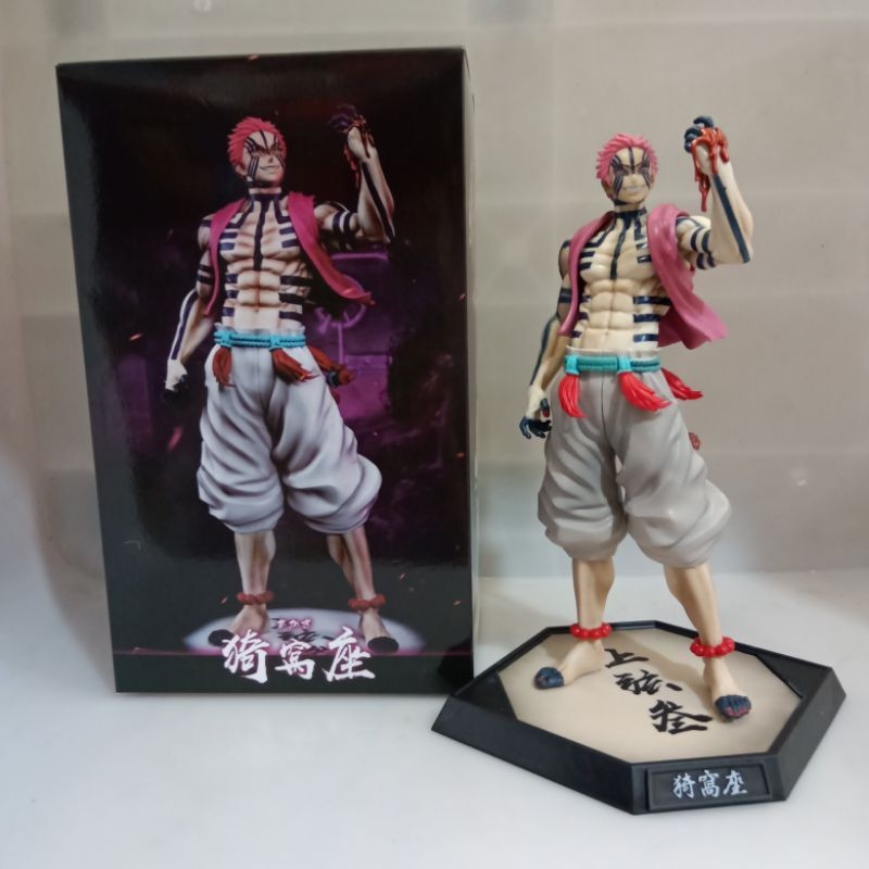 Mainan Action Figure Demon Slayer Kimetsu No Yaiba Akaza Iblis bulan Atas