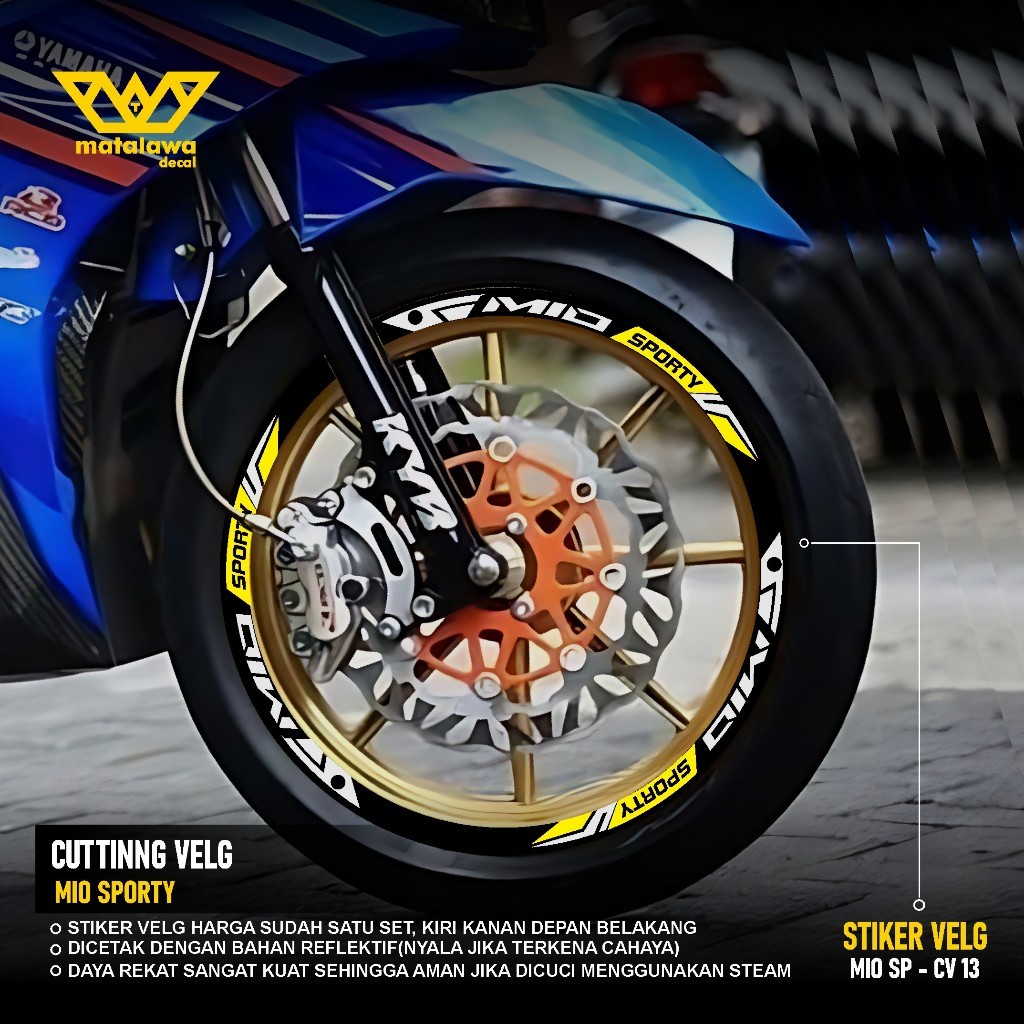 cod Stiker Cutting Velg Yamaha Mio Sporty 125 2003 2008 Lama Old Karbu Sticker Velk Variasi ban 13