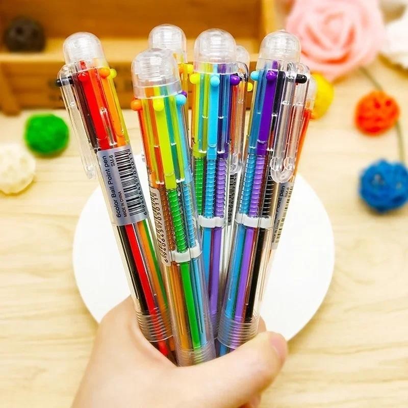 

1/5/10Pcs Transparent Cartoon Ballpoint Pen Creative Stationery Cute Colorful Swivel Supplies School Office Supplies Gift