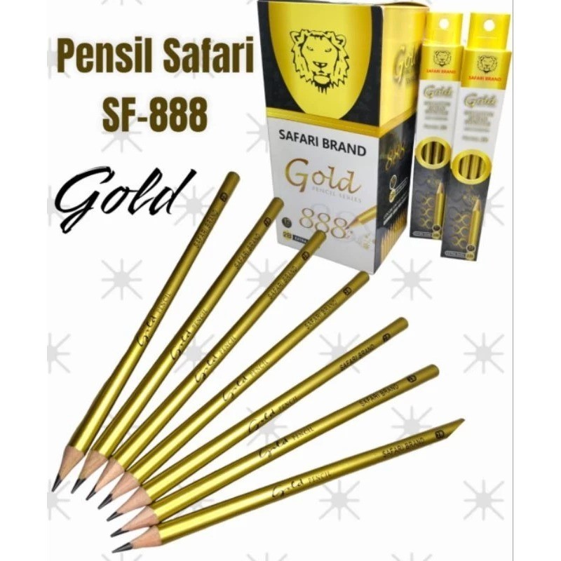 

12PCS PENSIL 2B PREMIUM GOLD SAFARI 988 AND PLATINUM PER BOX