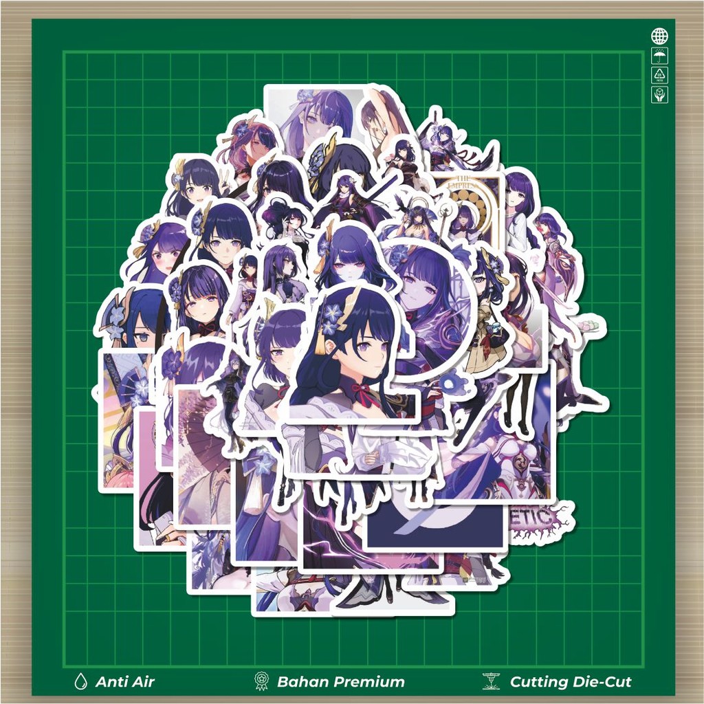 

HOT 50 PCS STIKER Stiker Anime Genshin Impact Raiden Shogun V2 Stiker Fashion Cars Decal Dingin Kartu Album Custom Vinyl Anti Air- Sticker Aesthetic Buku Journal Koper Casing HP Tablet Laptop Helm Motor Botol Minum