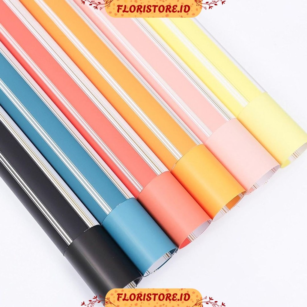 

WHITE STRIPED PAPER / CELLOPHANE / FLORIST PAPER / KERTAS BUKET BUNGA / WRAPPING WRAPPER