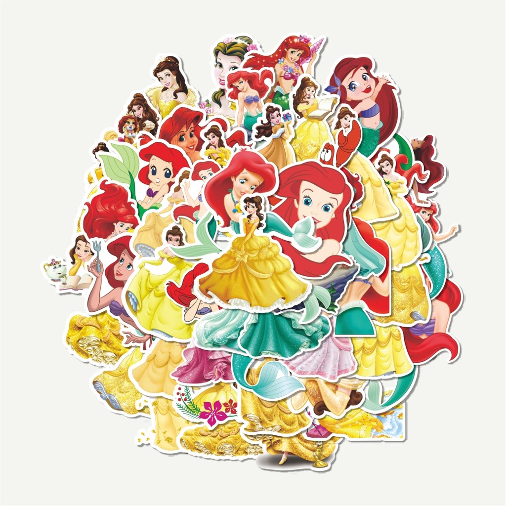 

Sticker Pack Stiker Disney Princess Ariel & Belle | Sticker TUMBLR | Stiker LAPTOP KOPER HELM