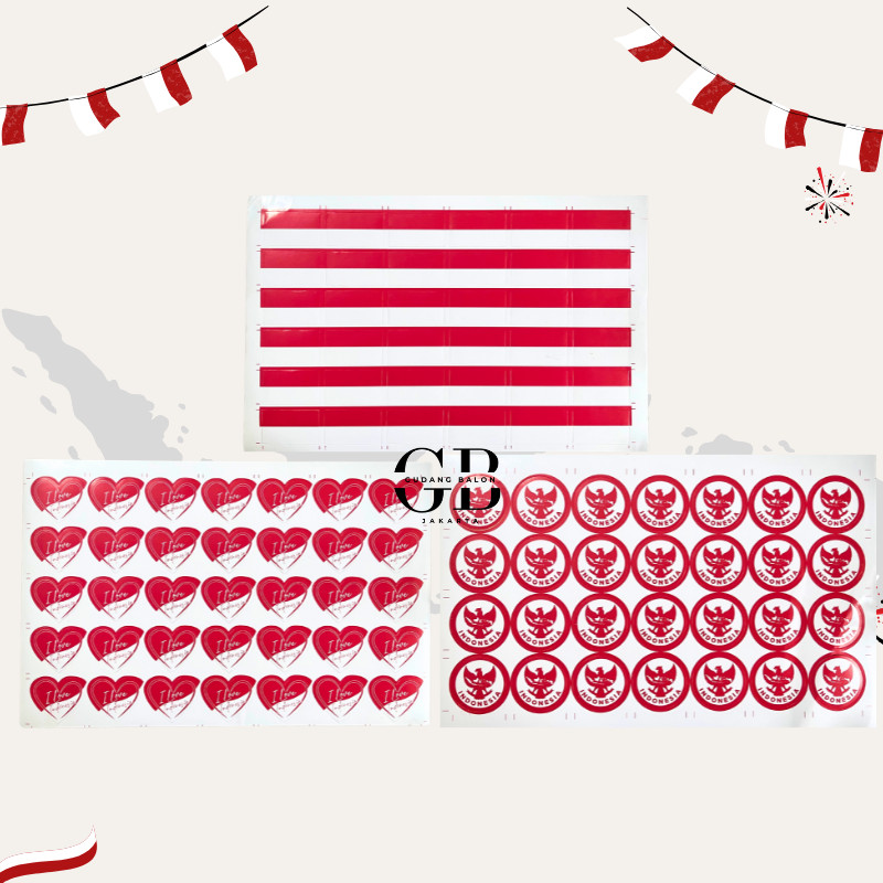 

GBJ - Stiker Tempel Dirgahayu / Sticker Pipi 17 Agustus / Pernak Pernik HUT RI