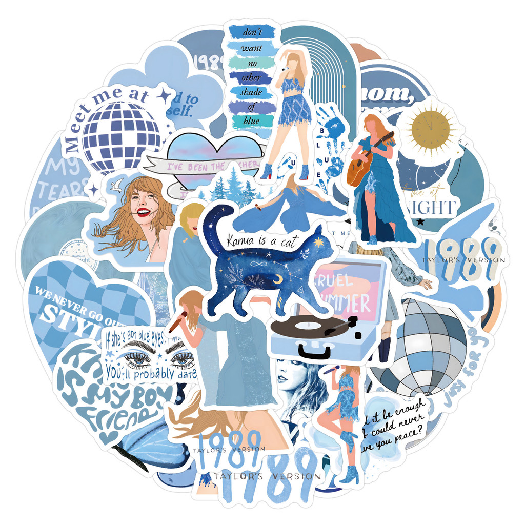 

50Pcs Album Taylor Stickers Decal DIY Phone Guitar Laptop Notebook Suitcase Cup Waterproof Sticke