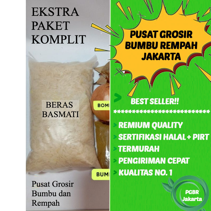 

Beras basmati asli 1 kg tambah bumbu kebuli plus rempah rempah Pusat Kebuli Jakarta