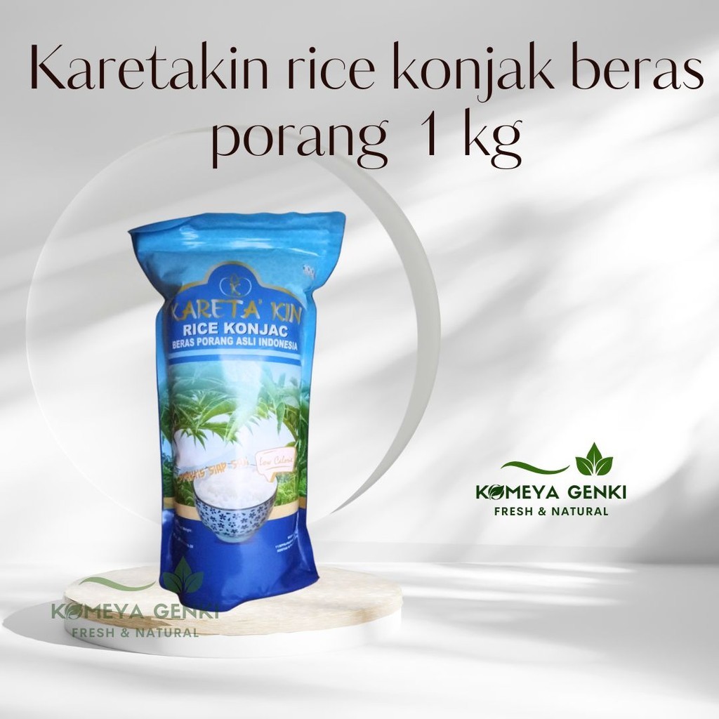 

Kareta kin Beras Porang 1 KG Shirataki Konjac Rice Diet Rendah Kalori