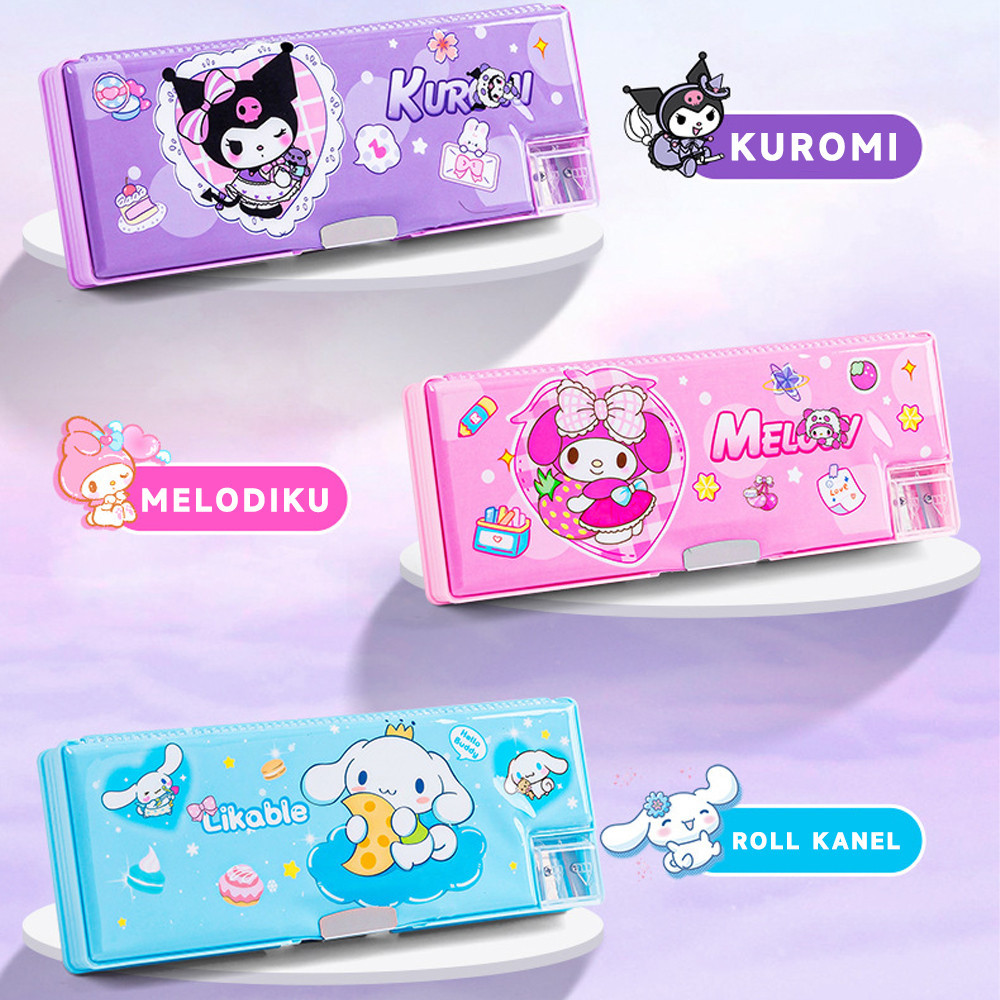 

KOTAK PENSIL/Bahan Tahan Air Kuromi Tempat Pensil Password /Multifungsi Lapis Ganda Berkapasitas Besar Lucu Termasuk Rautan Pensil Kotak Alat Tulis