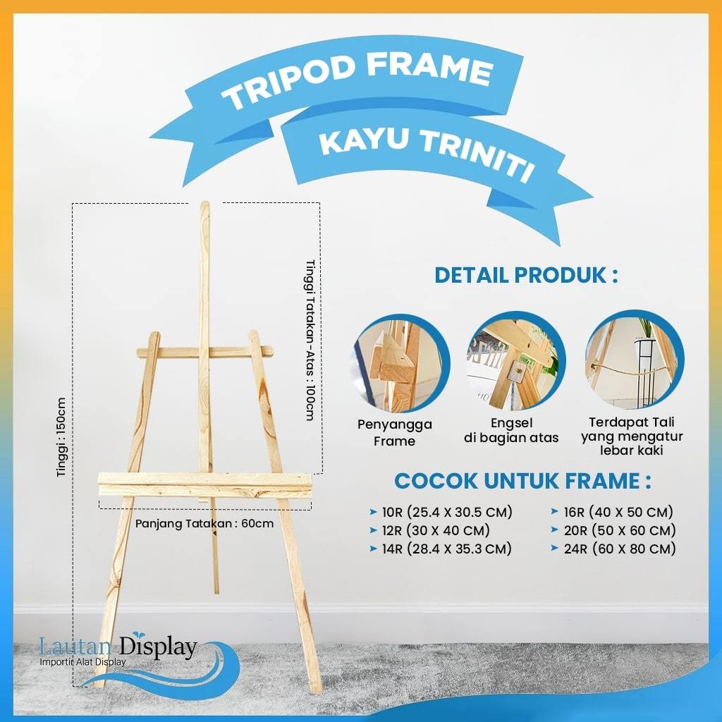 

COD Easel Standing Frame Kayu Wooden Board Besar Stand Lukis Kayu Jati Belanda Penyanggah Papan Bunga, Lukisan, Kanvas, Whiteboard, Frame Bingkai Foto Wedding