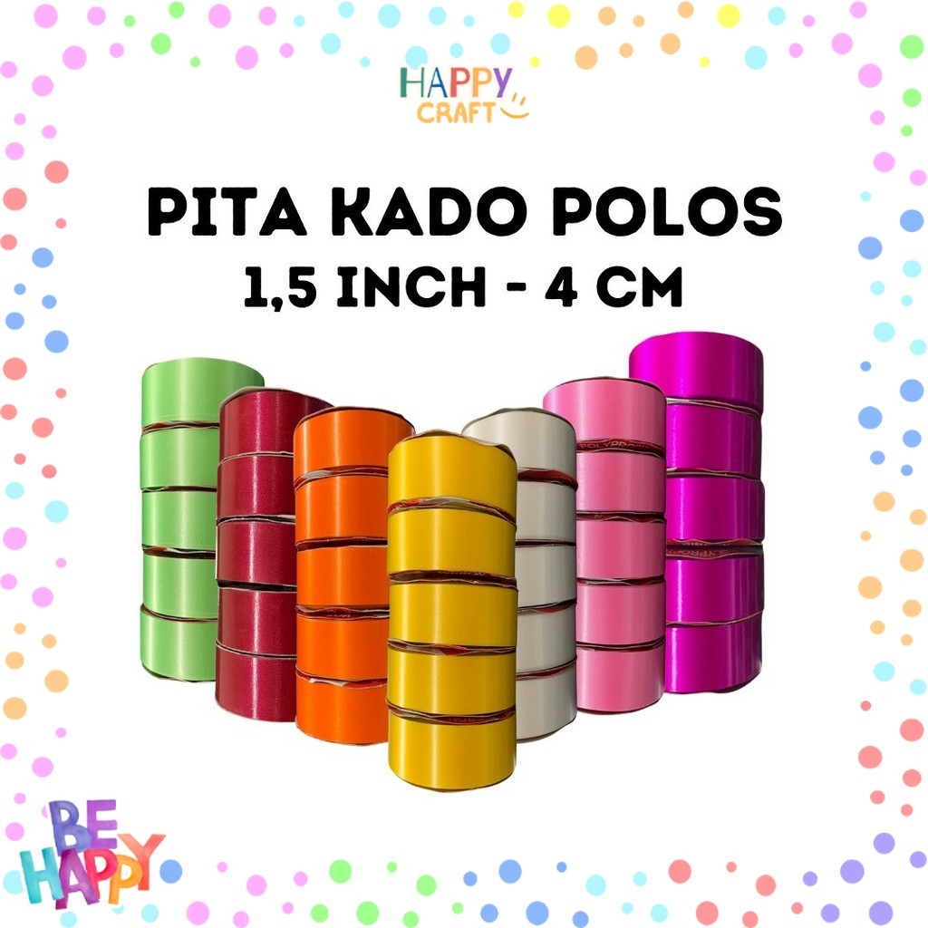 

Pita Kado Plastik Polos Besar 1,5 inch (4 cm) / Pita Jepang