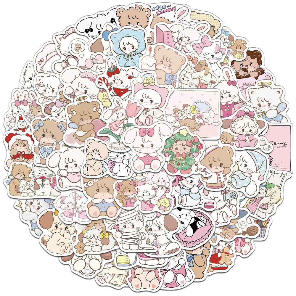 

60PCS Creative MIKKO Cartoon Personalized Stickers Decorative Phone Cases, Water Cups, Notebook DIY Waterproof Stickers