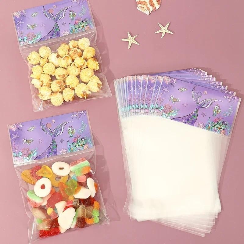 

30pcs Mermaid Tail Gift Bags Candy Packing Bag Little Mermaid Birthday Party Decor Kids Girl Baby Shower Wedding Party Supplies
