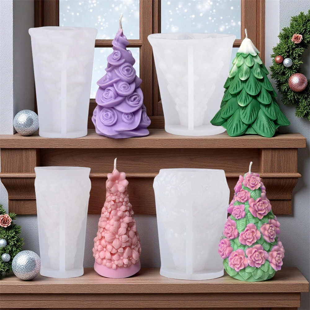 

3D Tree Silicone Candle Mold Winter Pine Tree Scented Candle Soap Resin Making Mold DIY Home Decor Gift