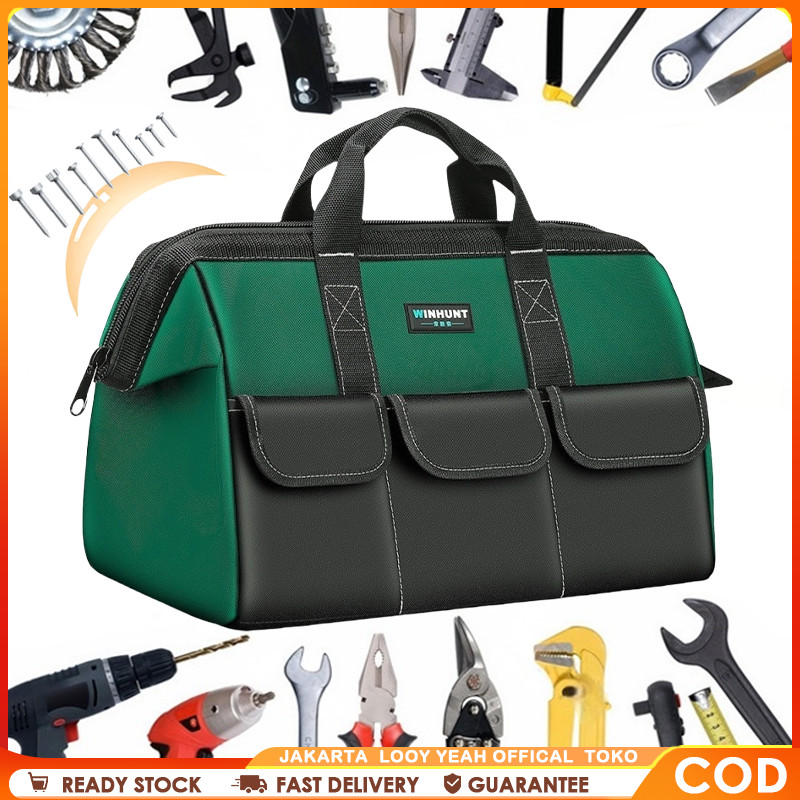 Tool Bags Tas Perkakas 13/16/18 Inch Bahan Kain Oxford Multifungs Alat Perkakas Toolkit Tas Penyimpa
