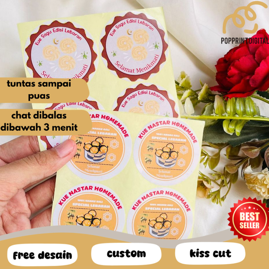 

PpD 9-15 Label Sticker Cookies Lebaran Stiker Toples Kue Kering Idul Fitri Bulat Chromo Murah