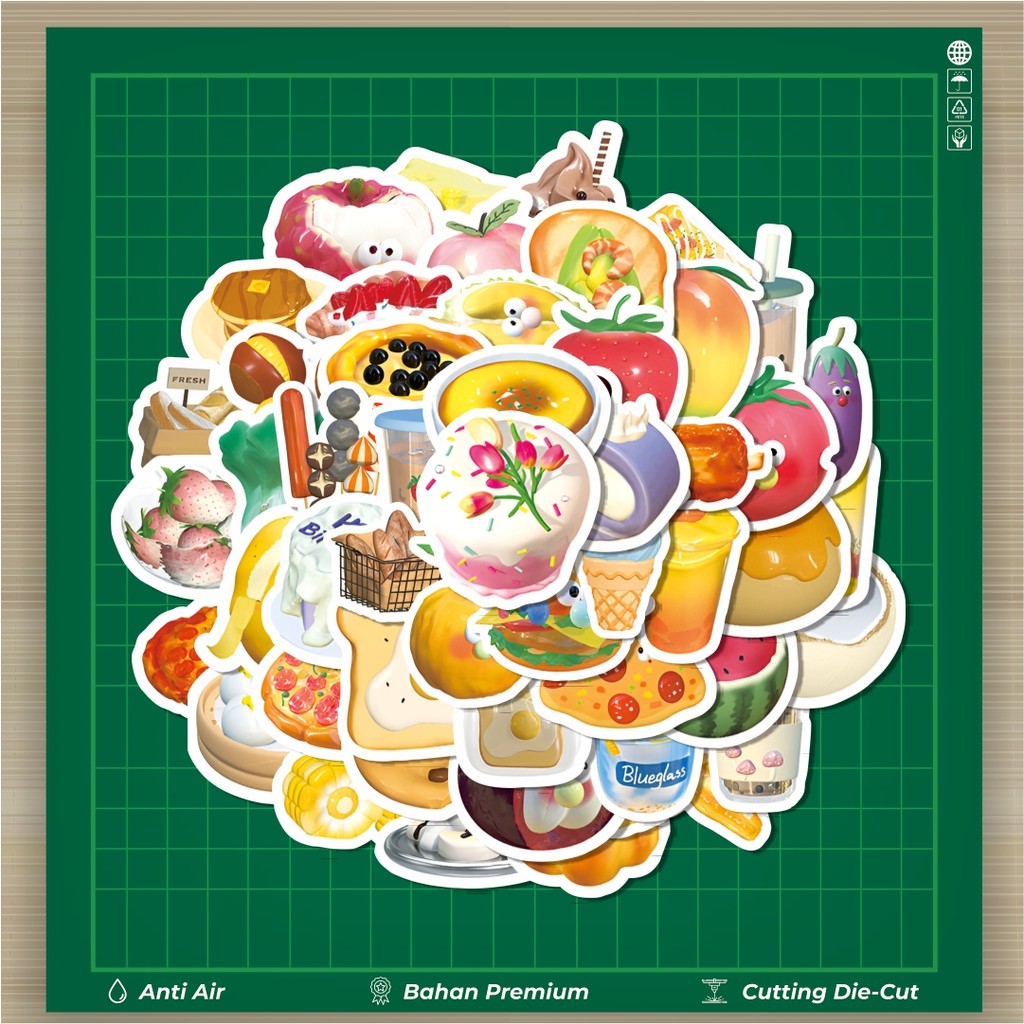 

HOT 50 PCS STIKER Stiker 3D Mix Fruit Stiker Fashion Cars Decal Dingin Kartu Album Custom Vinyl Anti Air- Sticker Aesthetic Buku Journal Koper Casing HP Tablet Laptop Helm Motor Botol Minum
